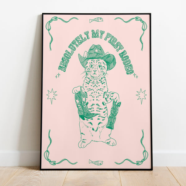 Kitten Cowboy Rodeo Poster