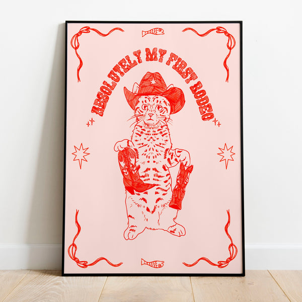 Kitten Cowboy Rodeo Poster