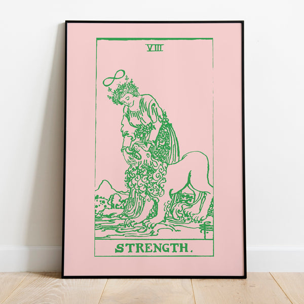 Leo Strength Tarot Card Art Print