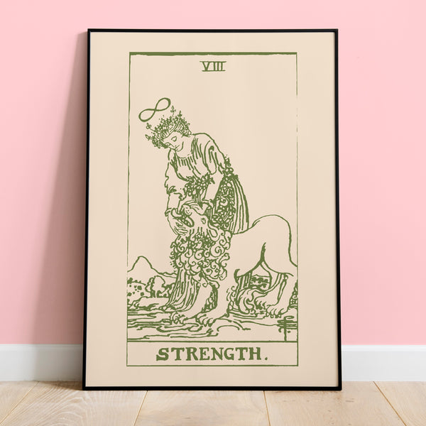 Leo Strength Tarot Card Art Print