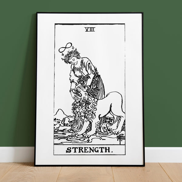 Leo Strength Tarot Card Art Print