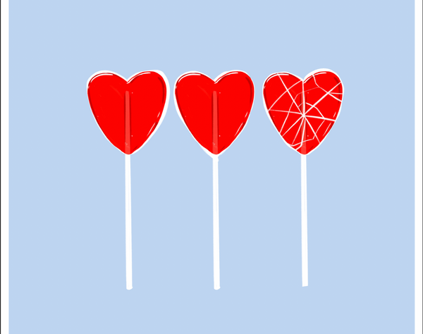 Heart Lollipops Art Print