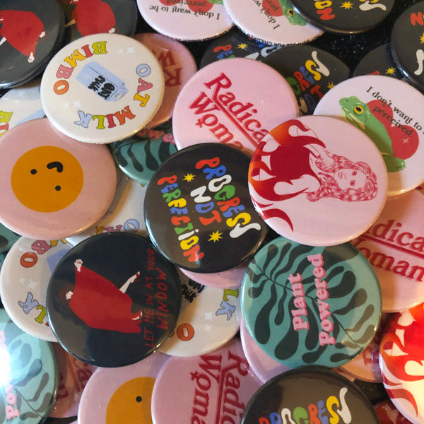 Progress Not Perfection Button Badge