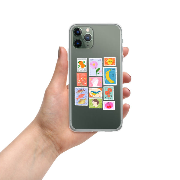 postage stamps snap on phone case