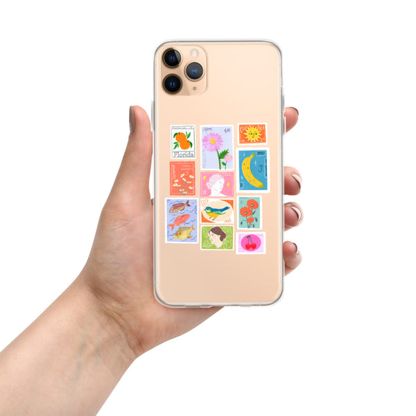 postage stamps snap on phone case