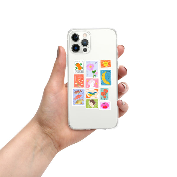 postage stamps snap on phone case