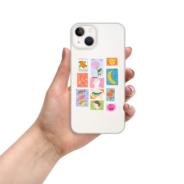 postage stamps snap on phone case