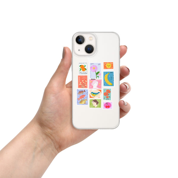 postage stamps snap on phone case