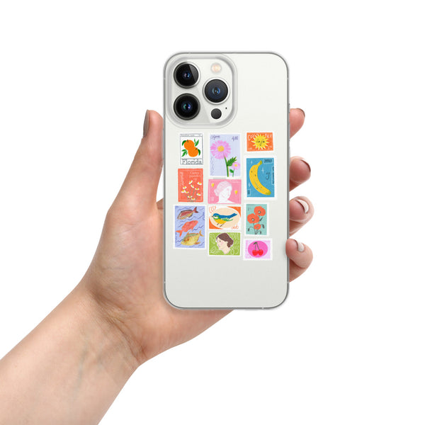 postage stamps snap on phone case