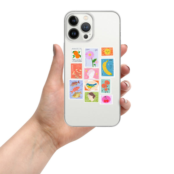 postage stamps snap on phone case