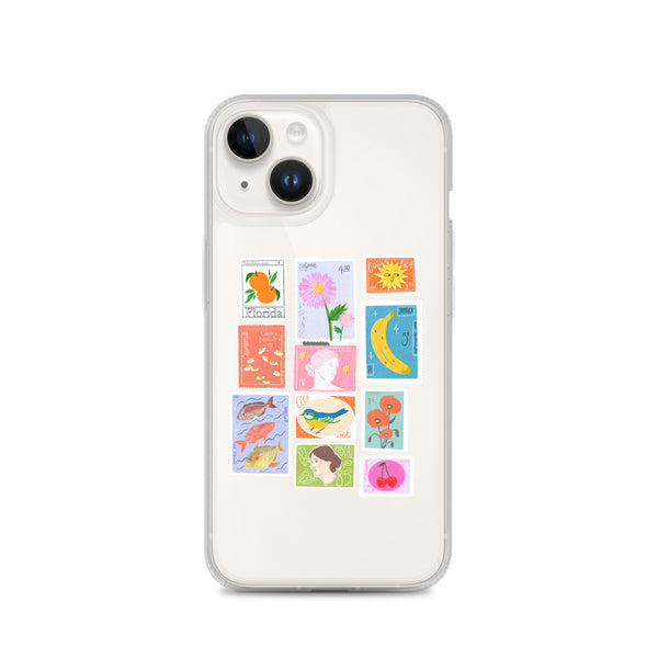 postage stamps snap on phone case