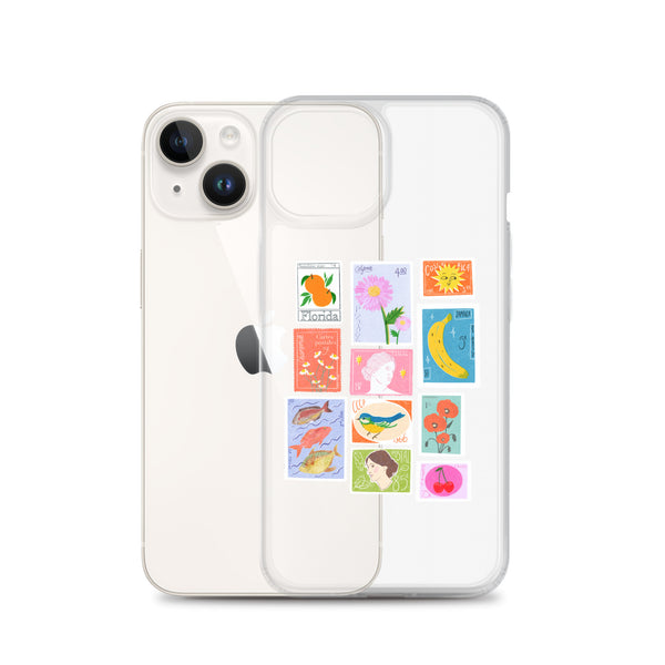 postage stamps snap on phone case