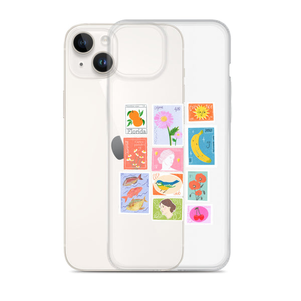 postage stamps snap on phone case