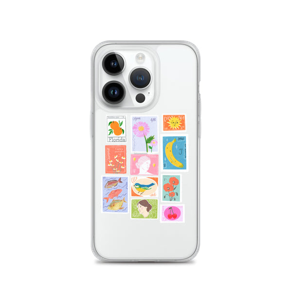 postage stamps snap on phone case