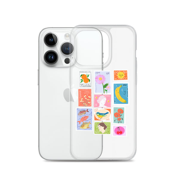 postage stamps snap on phone case