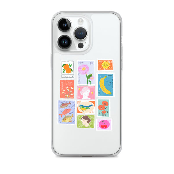 postage stamps snap on phone case