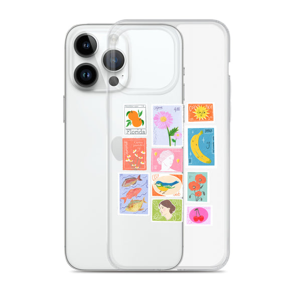 postage stamps snap on phone case