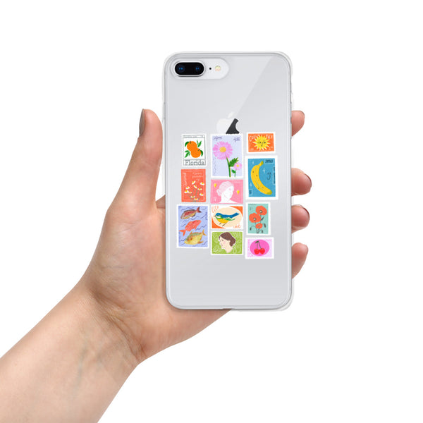 postage stamps snap on phone case