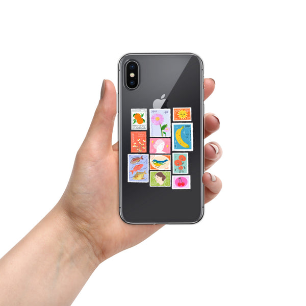 postage stamps snap on phone case