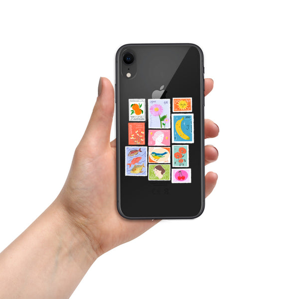 postage stamps snap on phone case