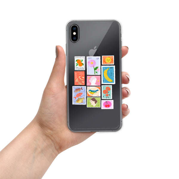 postage stamps snap on phone case