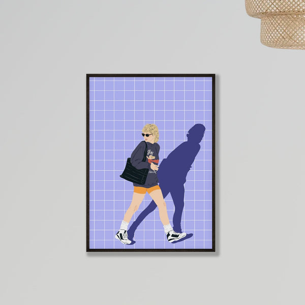 blue framed princess diana art print by whatmabeldid