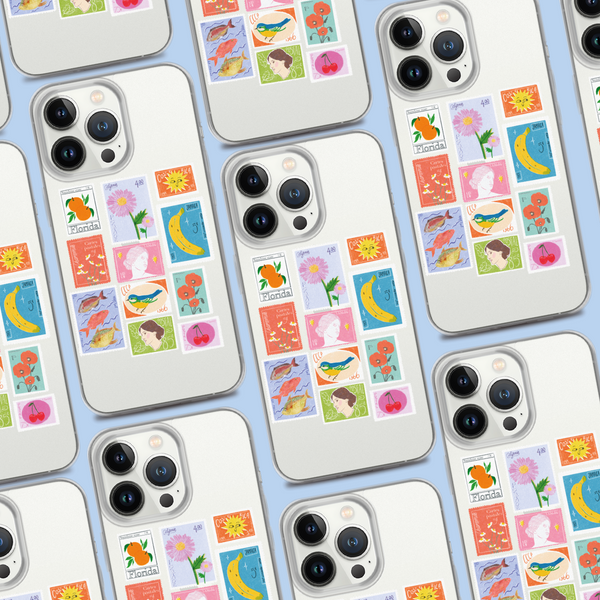 postage stamps snap on phone case
