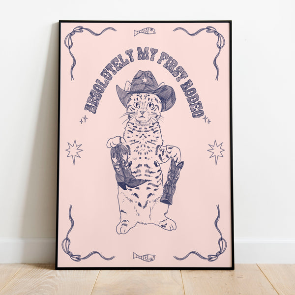 Kitten Cowboy Rodeo Poster