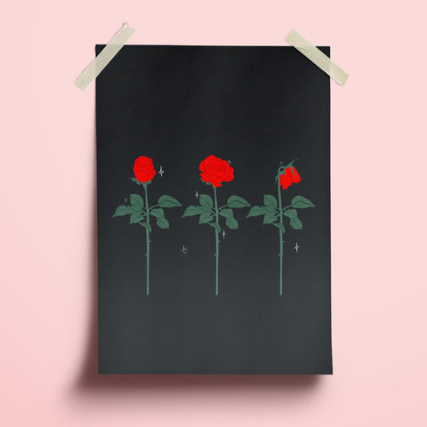 3 Roses Art Print