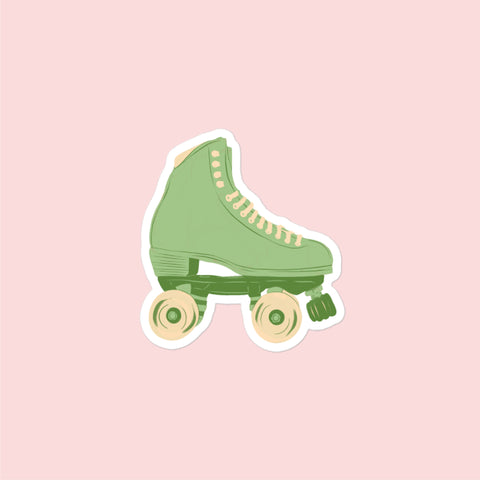 Green Quad Roller Skate Vinyl Sticker