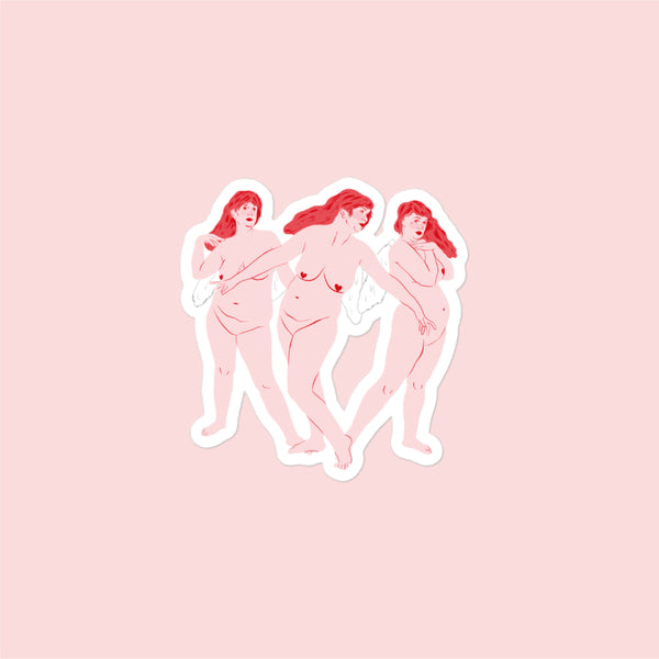 Pink Cherub Ladies Sticker