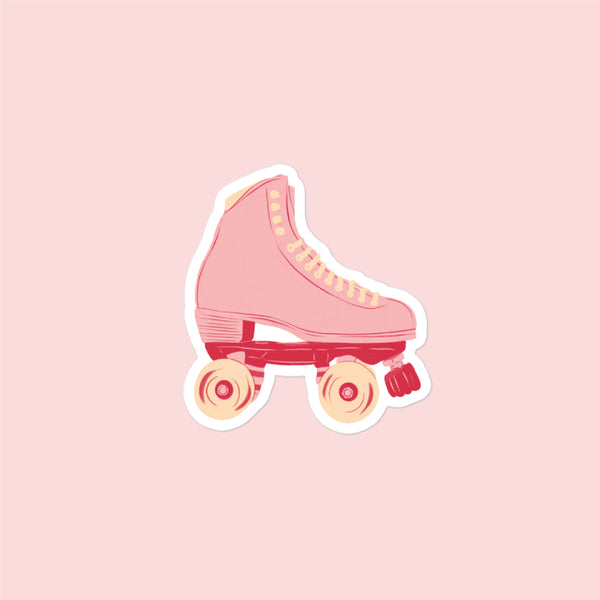 Strawberry Pink Roller Skate Vinyl Sticker