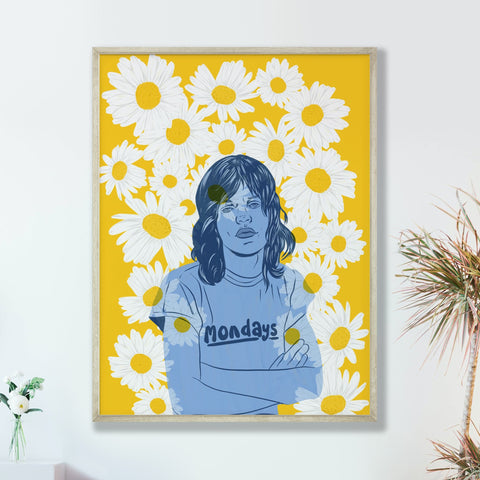 image of a framed mick jagger print by whatmabeldid