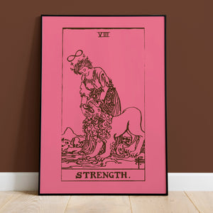 Leo Strength Tarot Card Art Print