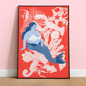 Body Positive Mermaid Bathroom Print