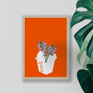 A4 Cuckoo Flowers Chinese Takeaway Print