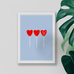 Heart Lollipops Art Print