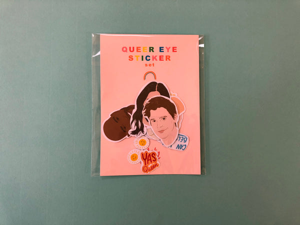 image of a selection of queer eye themed stickers