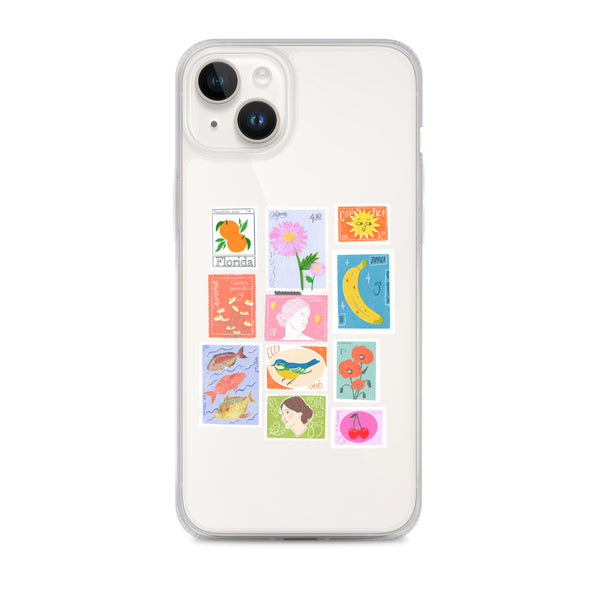 postage stamps snap on phone case