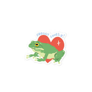 Froggy Loves U Vinyl Sticker