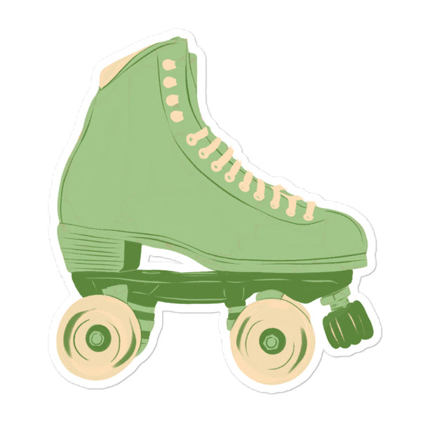 Green Quad Roller Skate Vinyl Sticker