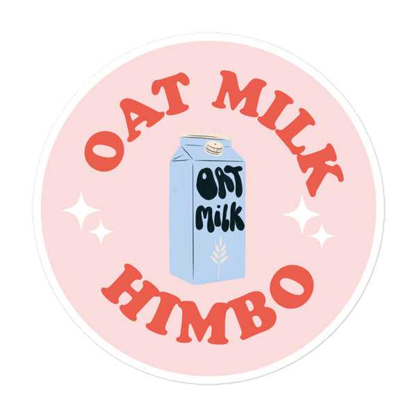 Oat Milk Himbo Red Round Pink Sticker