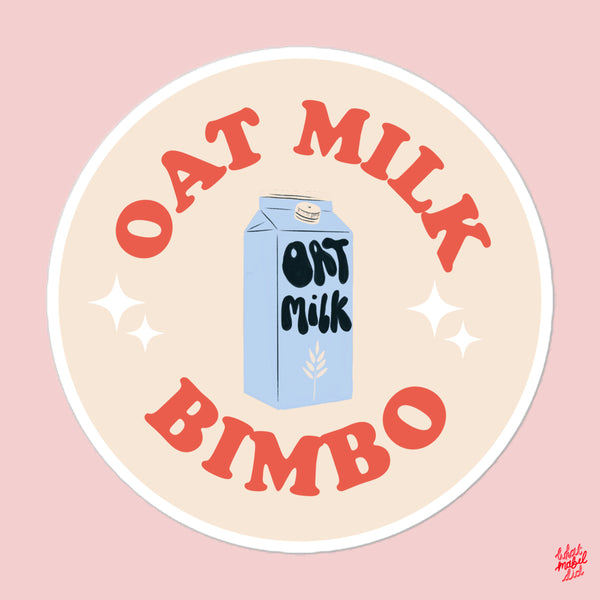 Oat Milk Bimbo Red Round Sticker
