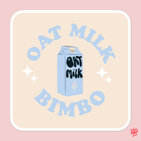 Oat Milk Bimbo Blue Square Sticker