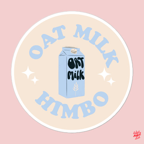 Oat Milk Himbo Blue Round Sticker
