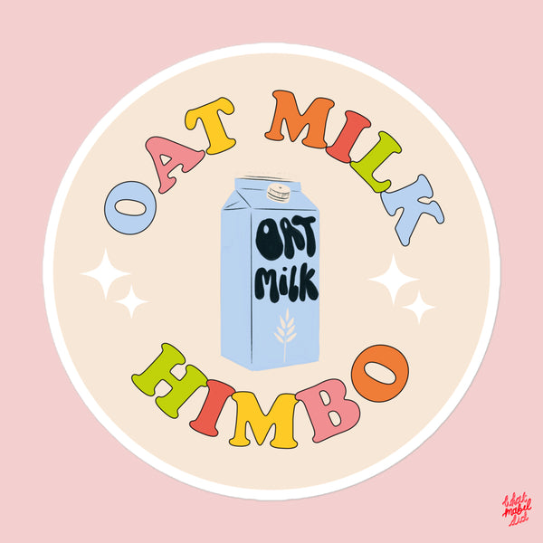 Oat Milk Himbo Rainbow Round Sticker