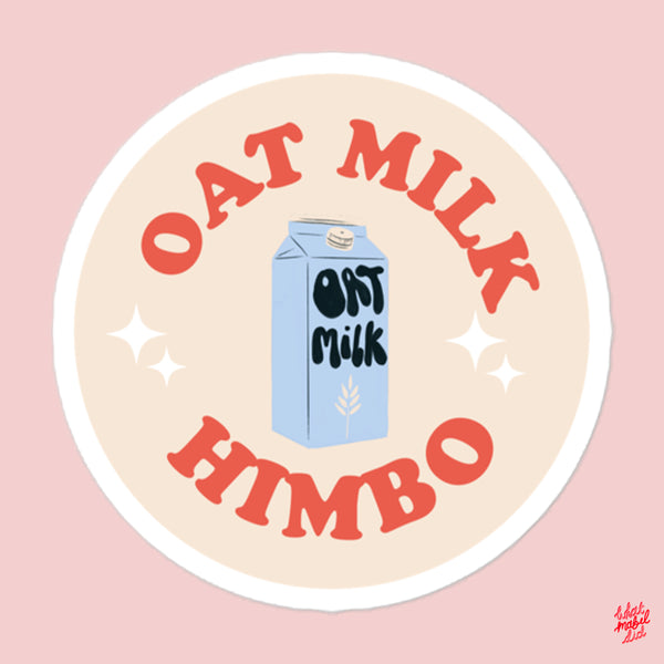 Oat Milk Himbo Red Round Sticker