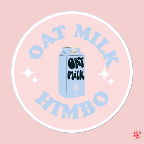 Oat Milk Himbo Blue Round Pink Sticker