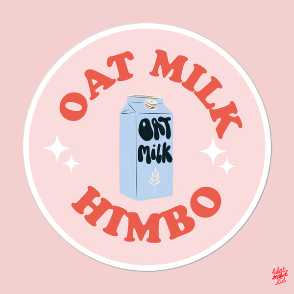 Oat Milk Himbo Red Round Pink Sticker