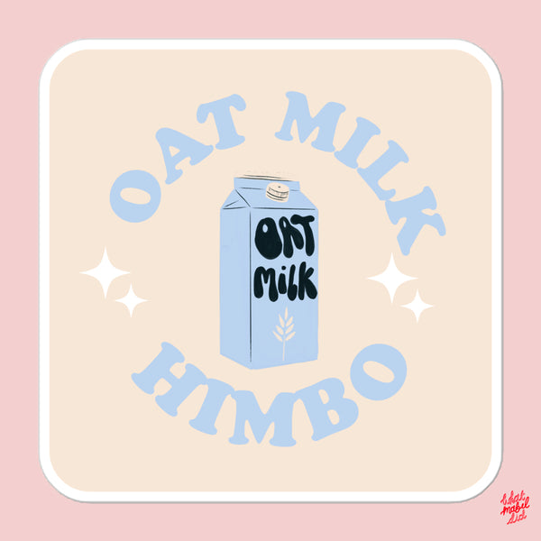 Oat Milk Himbo Blue Square Sticker